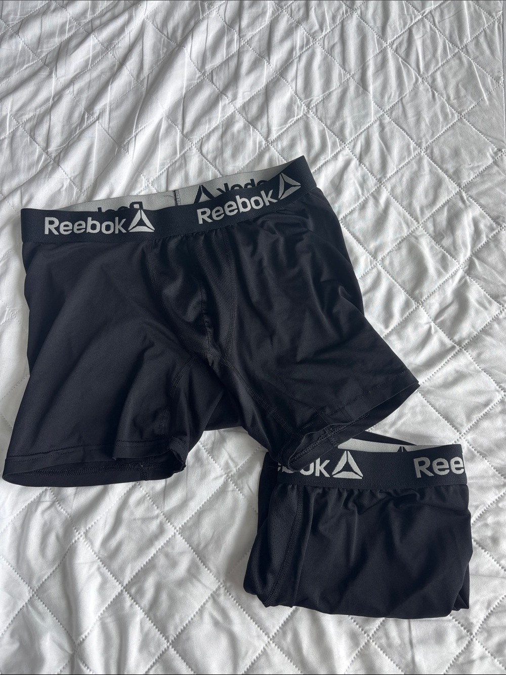 Reebok Black Men's Boxer Briefs with Gray Branded Waistband Set of 2
